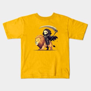 reaper ride lion Kids T-Shirt